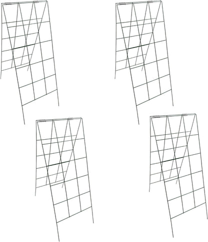 4Pack Green Garden Cucumber Trellis 46” x 18” A-Frame Folding for Climbing Plant Vegetables Flowers with Clips and Cable Ties