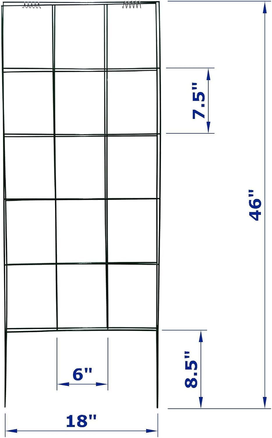 4Pack Green Garden Cucumber Trellis 46” x 18” A-Frame Folding for Climbing Plant Vegetables Flowers with Clips and Cable Ties