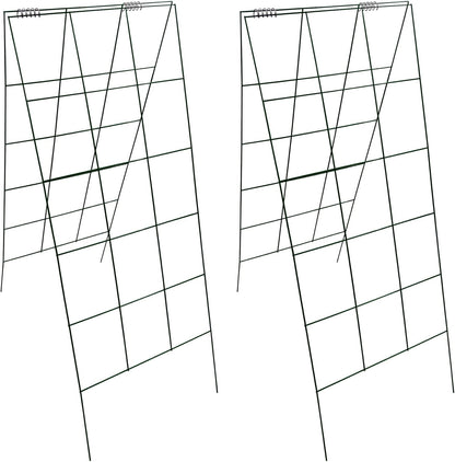 4Pack Green Garden Cucumber Trellis 46” x 18” A-Frame Folding for Climbing Plant Vegetables Flowers with Clips and Cable Ties