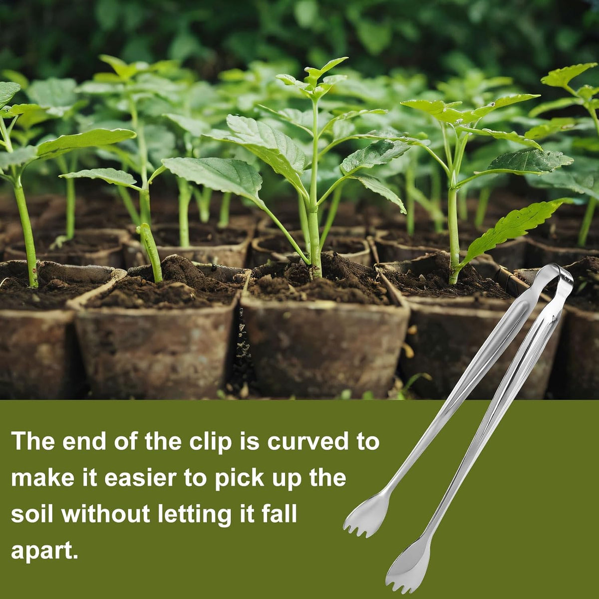 Seedling Transplant Tong, Stainless Steel Seed Starter Seedling Transplant Pliers Seedling Starters Tongs Seedling Transplanting Tool for Lowering Damage to Roots