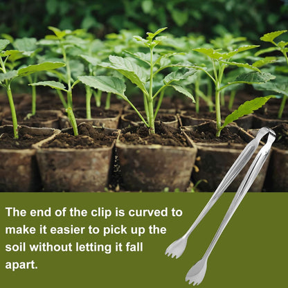 Seedling Transplant Tong, Stainless Steel Seed Starter Seedling Transplant Pliers Seedling Starters Tongs Seedling Transplanting Tool for Lowering Damage to Roots