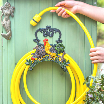 Heavy Duty Cast Iron Hose Holder, Garden & Yard Decorative Wall Mounted Hose Butler, Water Pipe Holds, Rack, Hanger, Antique Wall Decorations