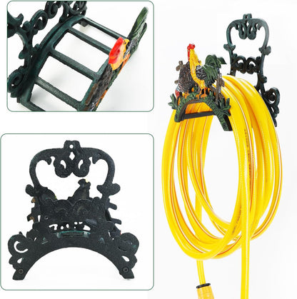 Heavy Duty Cast Iron Hose Holder, Garden & Yard Decorative Wall Mounted Hose Butler, Water Pipe Holds, Rack, Hanger, Antique Wall Decorations