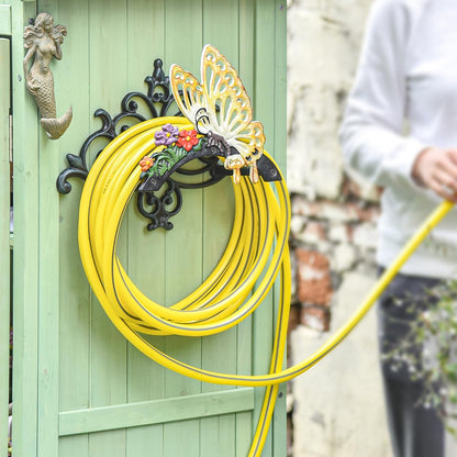 Heavy Duty Cast Iron Hose Holder, Garden & Yard Decorative Wall Mounted Hose Butler, Water Pipe Holds, Rack, Hanger, Antique Wall Decorations