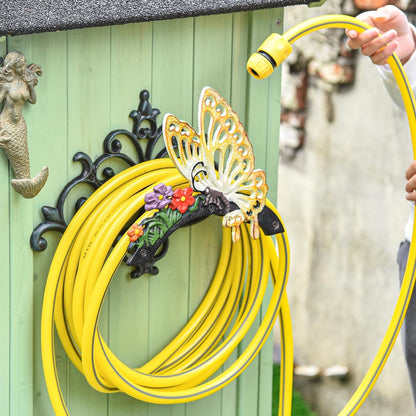Heavy Duty Cast Iron Hose Holder, Garden & Yard Decorative Wall Mounted Hose Butler, Water Pipe Holds, Rack, Hanger, Antique Wall Decorations