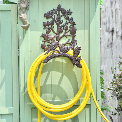 Heavy Duty Cast Iron Hose Holder, Garden & Yard Decorative Wall Mounted Hose Butler, Water Pipe Holds, Rack, Hanger, Antique Wall Decorations