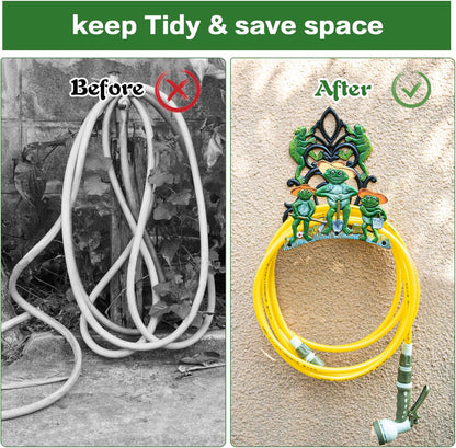 Heavy Duty Cast Iron Hose Holder, Garden & Yard Decorative Wall Mounted Hose Butler, Water Pipe Holds, Rack, Hanger, Antique Wall Decorations