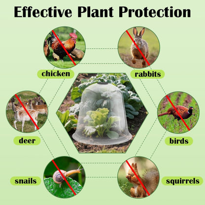 13 Inch Humidity Domes Garden Cloches for Plant Protection, Plant Covers Freeze Protection, Protectors from Animals, Garden Clear Plant Cover with Ventilation Holes 10 Pack