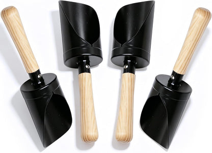 7PCS Kids Gardening Tools, Long Shovel, Rake for Leaves, Spade, Hoe, Steel Heads & Real Wood Handle, Yard Tools for Children Toddlers Gifts