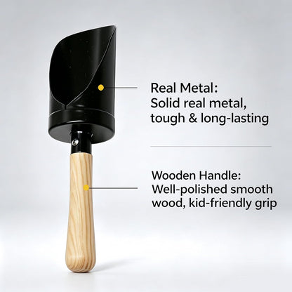 7PCS Kids Gardening Tools, Long Shovel, Rake for Leaves, Spade, Hoe, Steel Heads & Real Wood Handle, Yard Tools for Children Toddlers Gifts