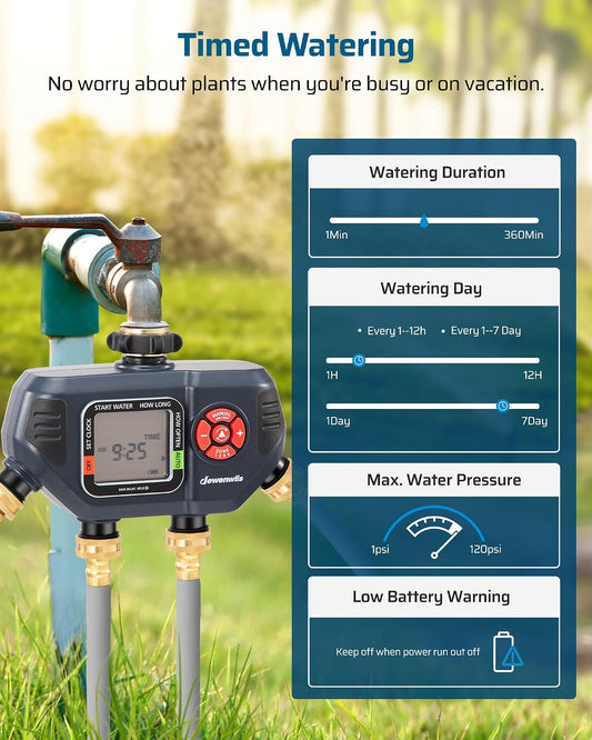 Sprinkler Timer 4 Zone, with Rain Delay/Manual/AUTO Irrigation