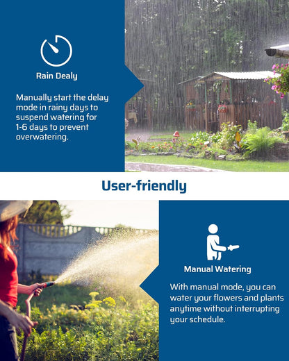 Sprinkler Timer 4 Zone, with Rain Delay/Manual/AUTO Irrigation