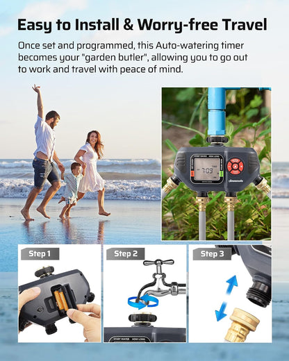 Sprinkler Timer 4 Zone, with Rain Delay/Manual/AUTO Irrigation