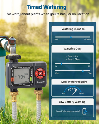 Sprinkler Timer 4 Zone, with Rain Delay/Manual/AUTO Irrigation