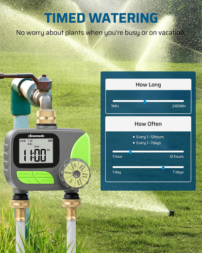 Sprinkler Timer 4 Zone, with Rain Delay/Manual/AUTO Irrigation
