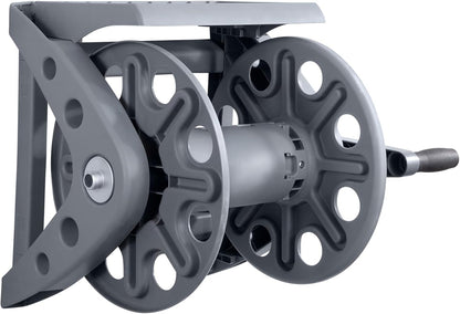 Basics 512 Wall Mounted Hose Reel with Shelf Gray