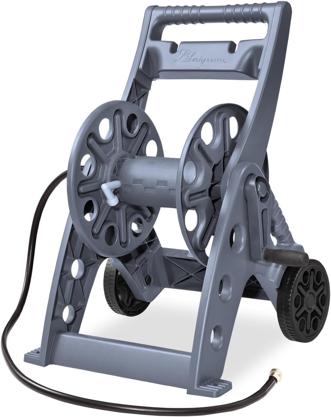 Basics 512 Wall Mounted Hose Reel with Shelf Gray