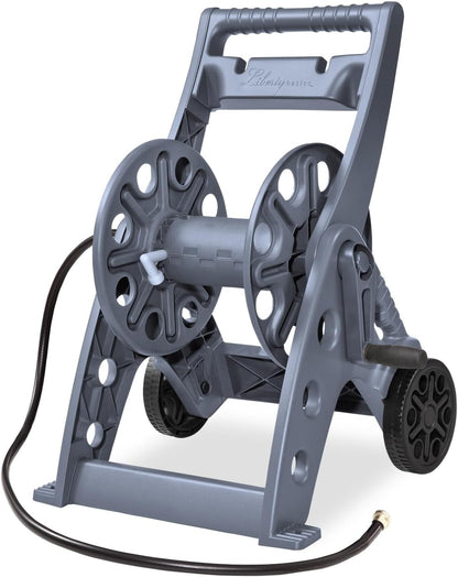 Basics 512 Wall Mounted Hose Reel with Shelf Gray