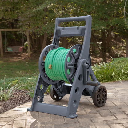 Basics 512 Wall Mounted Hose Reel with Shelf Gray
