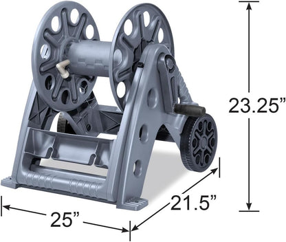 Basics 512 Wall Mounted Hose Reel with Shelf Gray