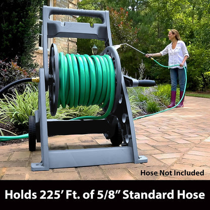 Basics 512 Wall Mounted Hose Reel with Shelf Gray