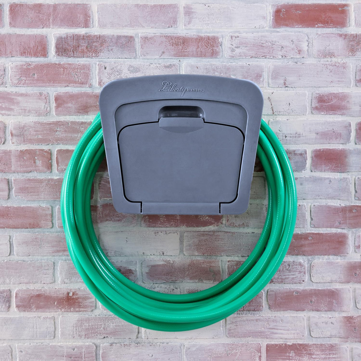 Basics 512 Wall Mounted Hose Reel with Shelf Gray