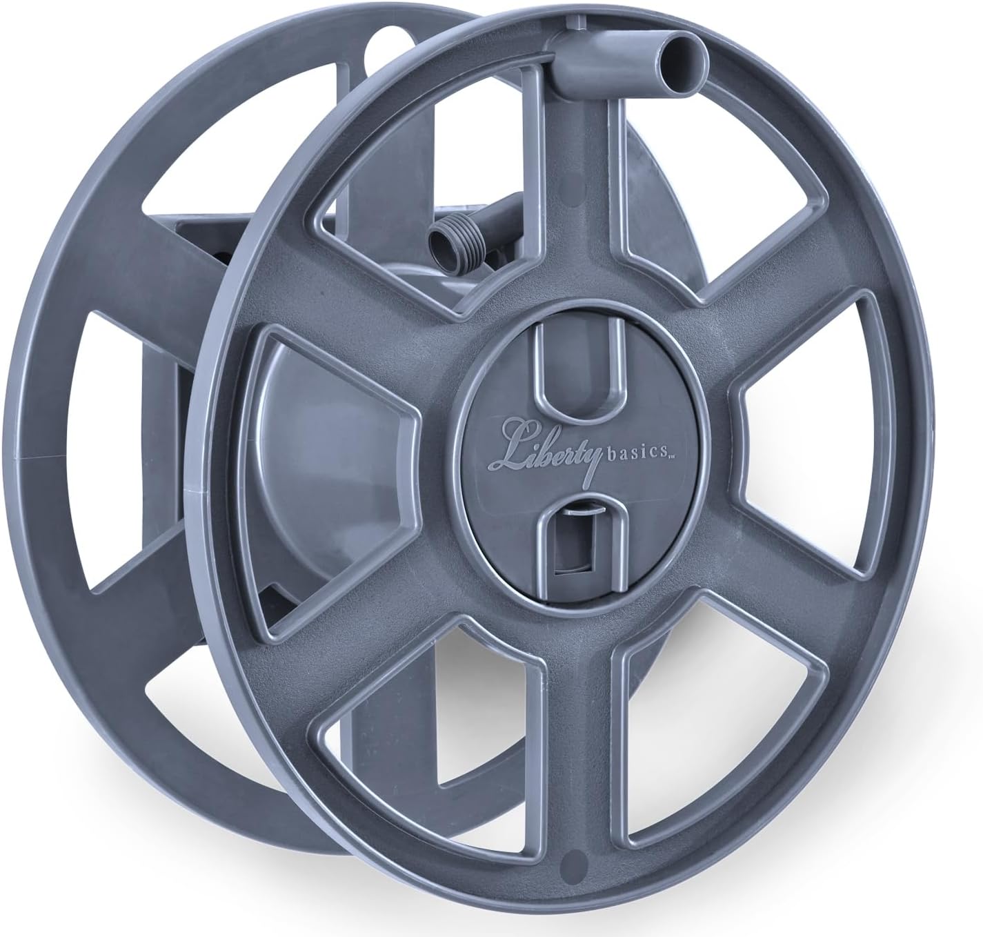 Basics 512 Wall Mounted Hose Reel with Shelf Gray