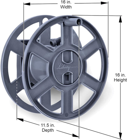Basics 512 Wall Mounted Hose Reel with Shelf Gray