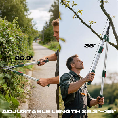 Heavy-Duty Extendable Loppers, 28"-41" Telescopic Tree Trimmer, Double Ratcheting Branch Cutter, Anvil Lopper for Thick Branches, Cuts 2" Dry Wood