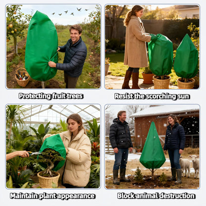 Upgraded 31.5"x23.6" Plant Covers Freeze Protection, Thicken Winter Covers with Zipper & Drawstring, Reusable Outdoor Cold Weather Jacket for Shrubs Trees