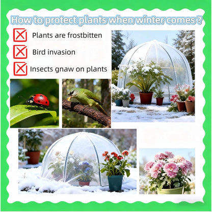 Upgraded 31.5"x23.6" Plant Covers Freeze Protection, Thicken Winter Covers with Zipper & Drawstring, Reusable Outdoor Cold Weather Jacket for Shrubs Trees