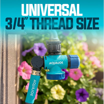 SJI-MFGA1 Multi-Function Outdoor Water-Tap Connector, 180-Degree Pivoting Hose Connector with 360-Degree Rotating Tap Connector
