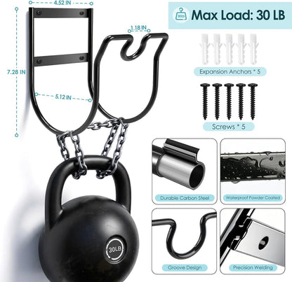 Hose Hanger Wall Mount, Hose Holder with Nozzle Groove, Black, 1 Pcs