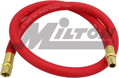 2760-3LH Air Leader Hose, 3/8" x 3 ft. Rubber Hose - 1/4" NPT Brass Ends - 300 Max PSI