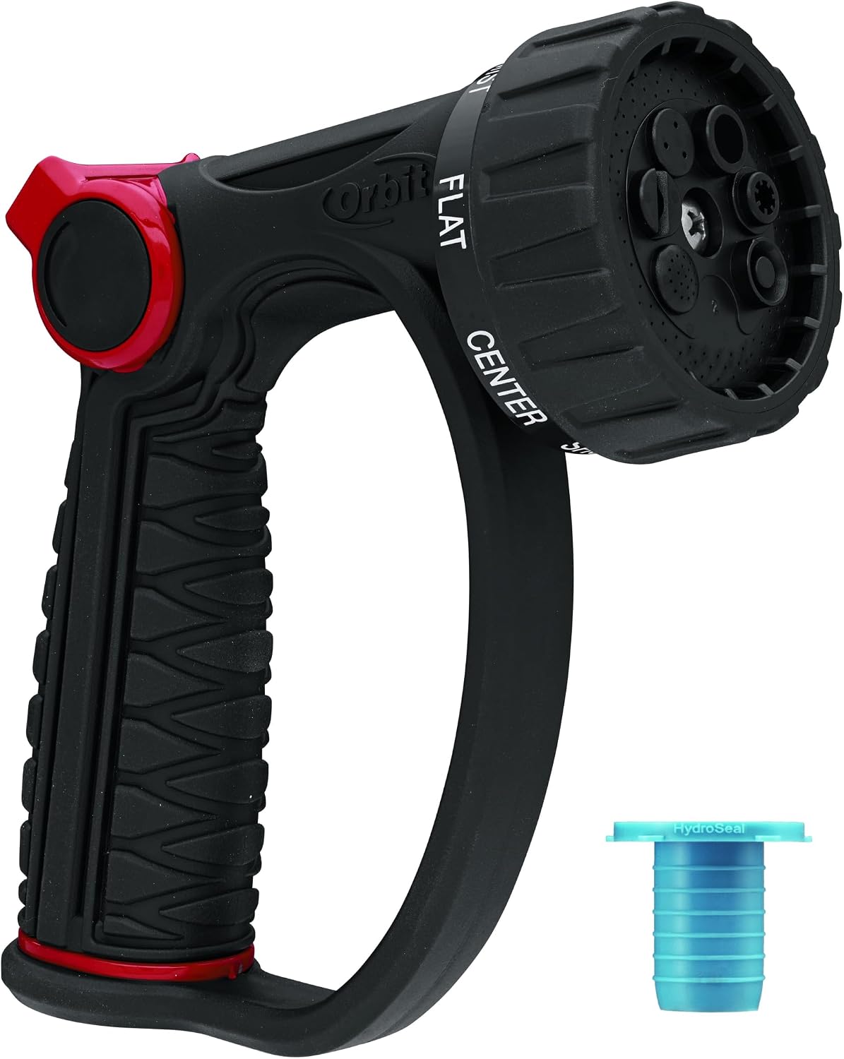 58993 7-Pattern Watering Nozzle with Thumb Control, Black