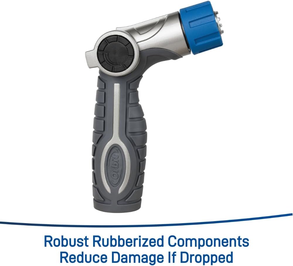 58993 7-Pattern Watering Nozzle with Thumb Control, Black