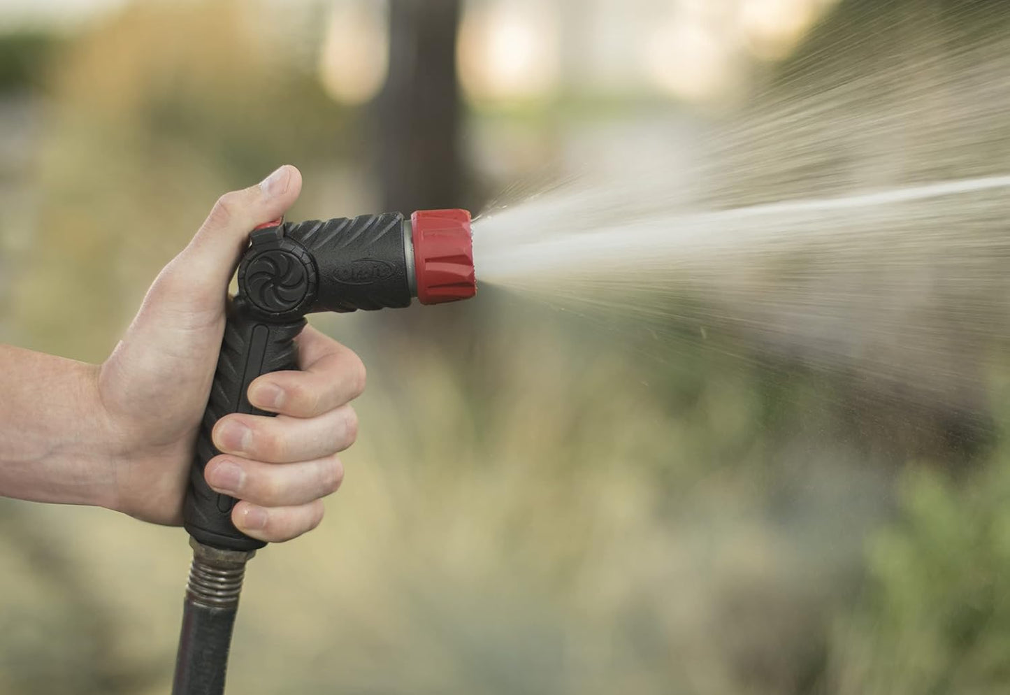 58993 7-Pattern Watering Nozzle with Thumb Control, Black