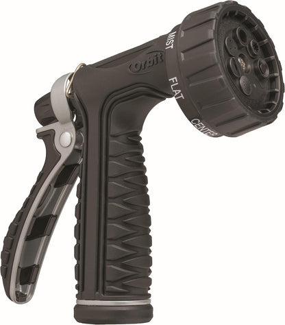 58993 7-Pattern Watering Nozzle with Thumb Control, Black
