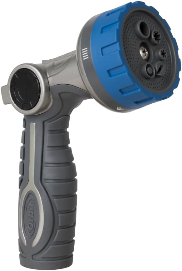 58993 7-Pattern Watering Nozzle with Thumb Control, Black