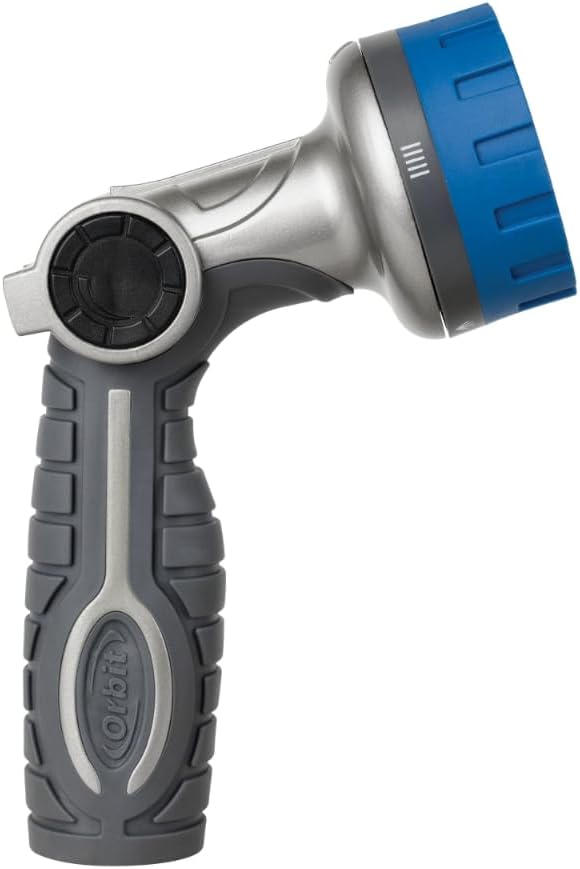 58993 7-Pattern Watering Nozzle with Thumb Control, Black