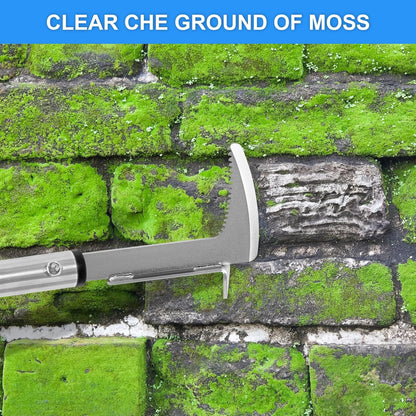 Crack Weeder, Stainless Steel Manual Crevice Weeding Tool, Long Handle Weed Grabber Remover, L-Shaped Manual Weeder Puller, Durable Crevice Weeding Tool for Sidewalk Garden Patio Lawn
