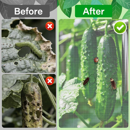 Garden Bird Netting Plant Cover for Cucumber Trellis, 52" x18''x66'' Insect Bird Barrier Garden Trellis Net with Zipper & Drawstring, Cucumber Trellis Netting Protection Cover for Protecting Plants