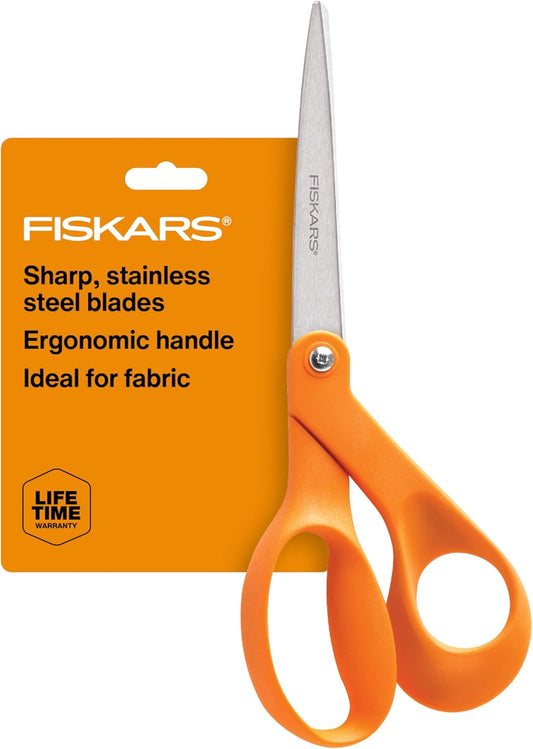8" Original Orange-Handled Craft & Fabric Scissors, All Purpose