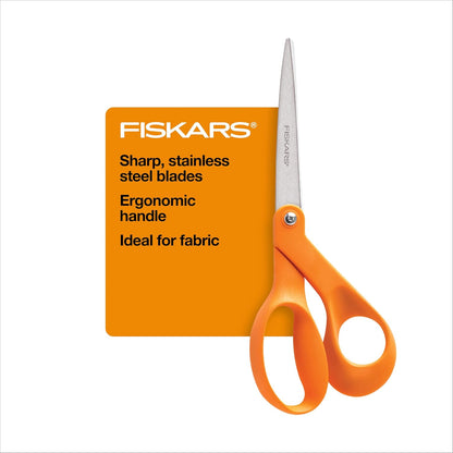 8" Original Orange-Handled Craft & Fabric Scissors, All Purpose