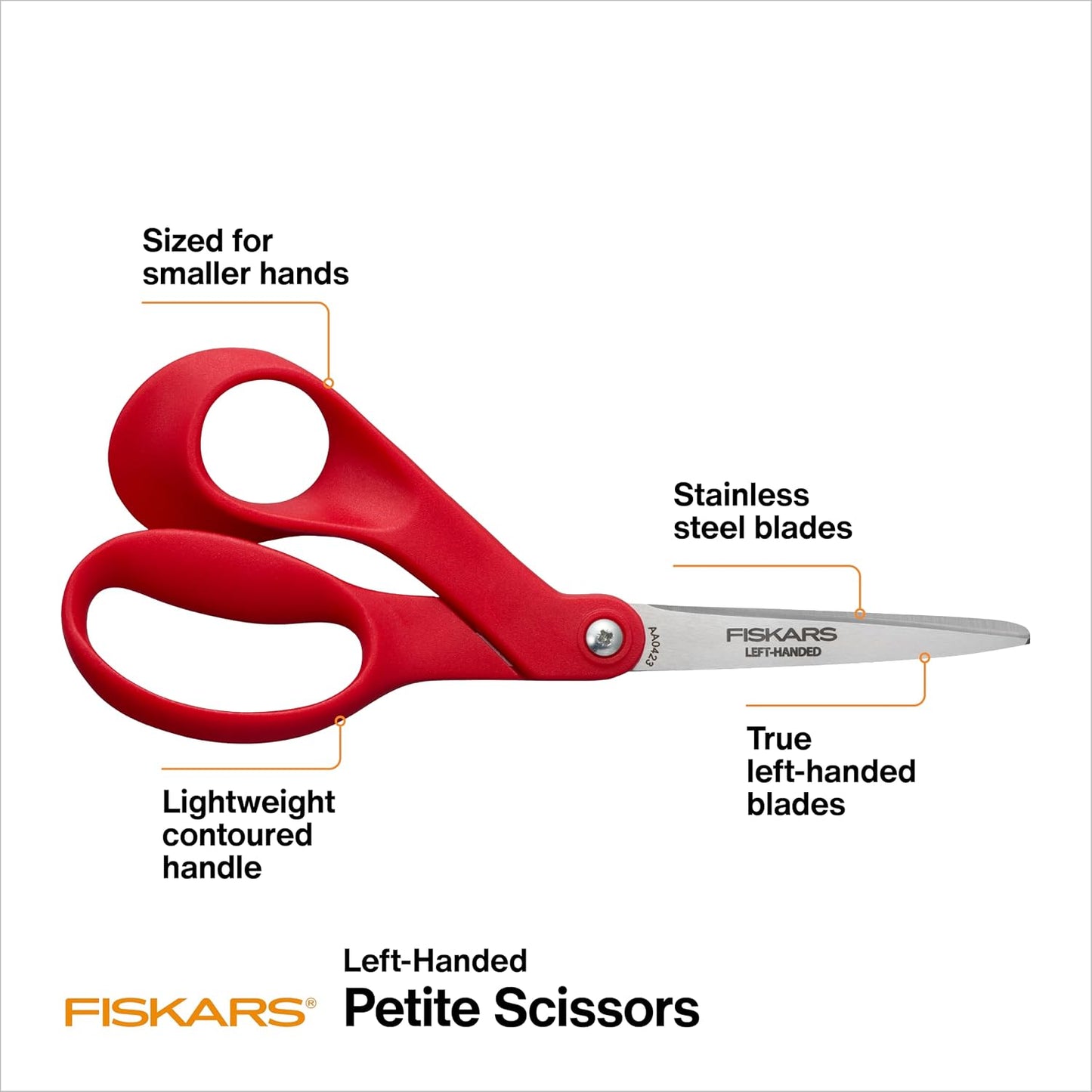 8" Original Orange-Handled Craft & Fabric Scissors, All Purpose