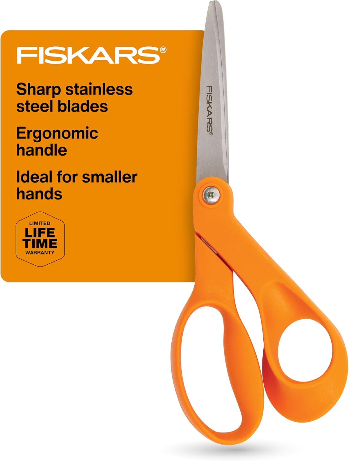 8" Original Orange-Handled Craft & Fabric Scissors, All Purpose