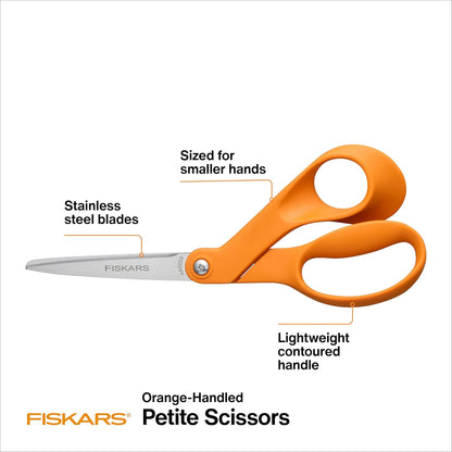 8" Original Orange-Handled Craft & Fabric Scissors, All Purpose