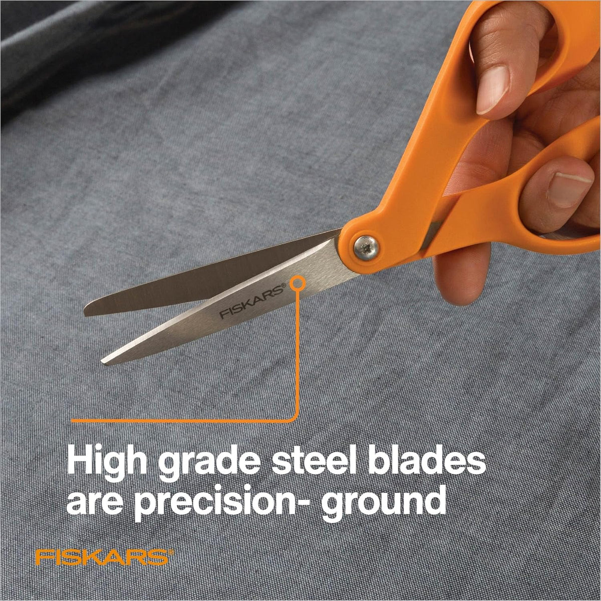 8" Original Orange-Handled Craft & Fabric Scissors, All Purpose