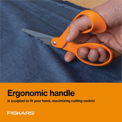 8" Original Orange-Handled Craft & Fabric Scissors, All Purpose