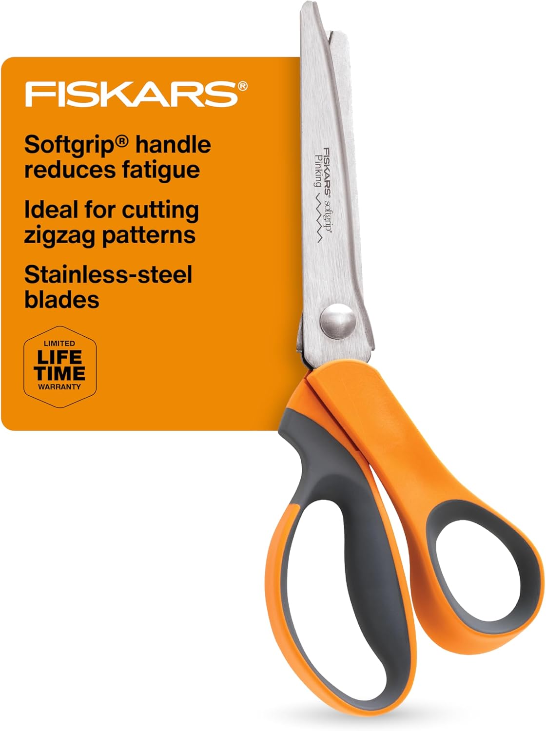 8" Original Orange-Handled Craft & Fabric Scissors, All Purpose